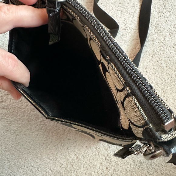 Coach Signature Black and Gray Crossbody Bag - Picture 6 of 11